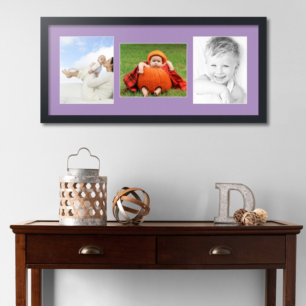 ArtToFrames Collage Photo Picture Frame with 3 - 8x10 inch Openings, Framed in Black with Over 62 Mat Color Options and Plexi Glass (CSM-3926-117)