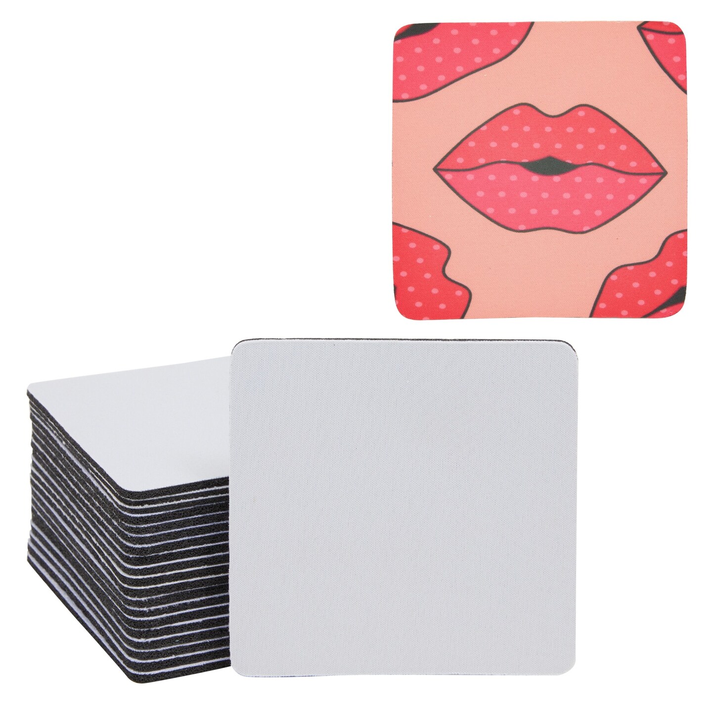 20 Pack Blank Square Sublimation Coasters for DIY Crafts (4 x 4 Inches)