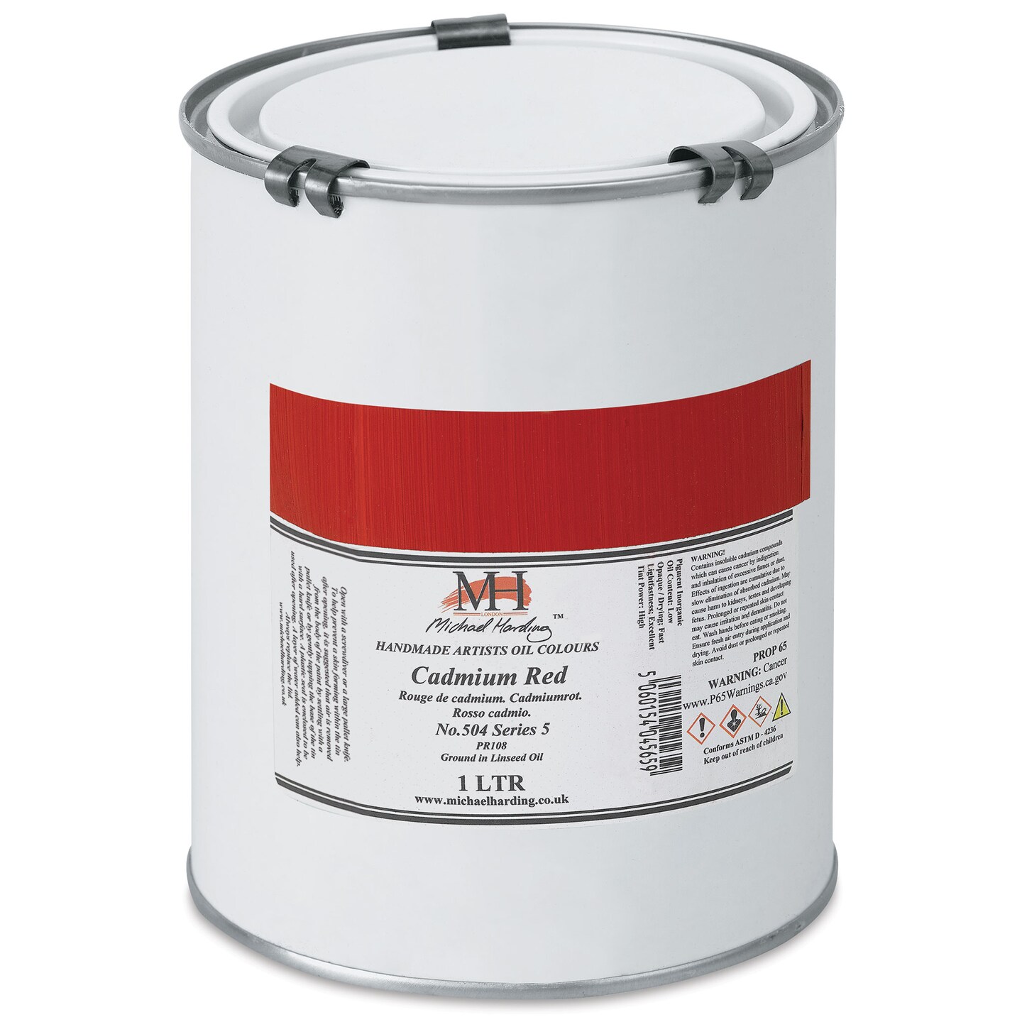 Michael Harding Artists Oil Color - Cadmium Red, 1 Liter