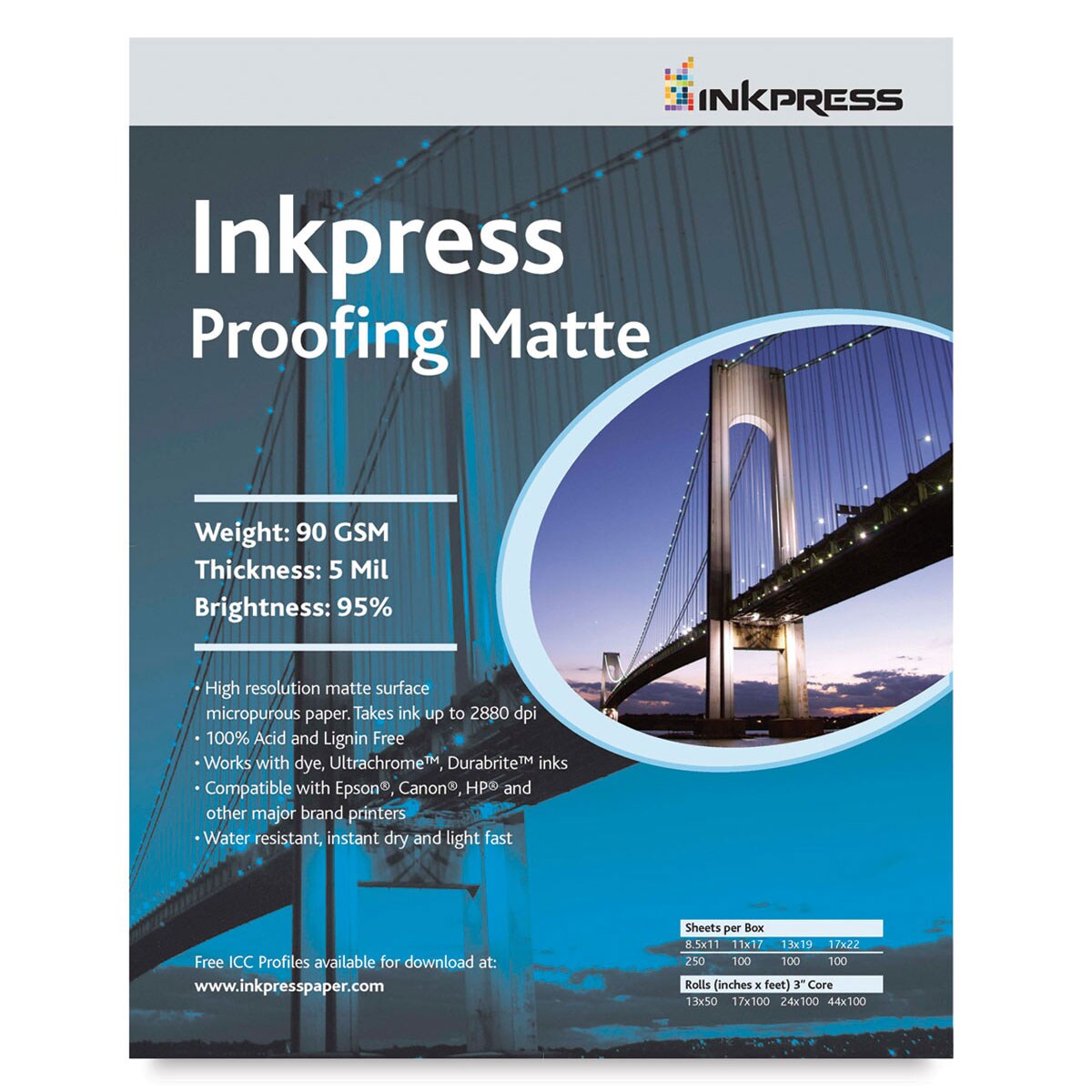Inkpress - Inkjet Papers, 8-1/2&#x22; x 11&#x22;, Proofing Matte, 250 Sheets