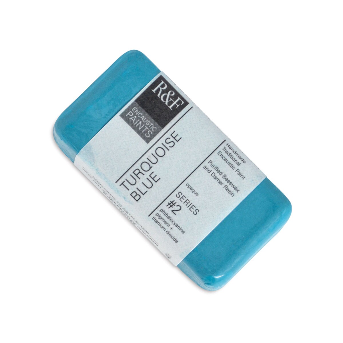R&#x26;F Encaustic Paint Block - Turquoise Blue, 40 ml block