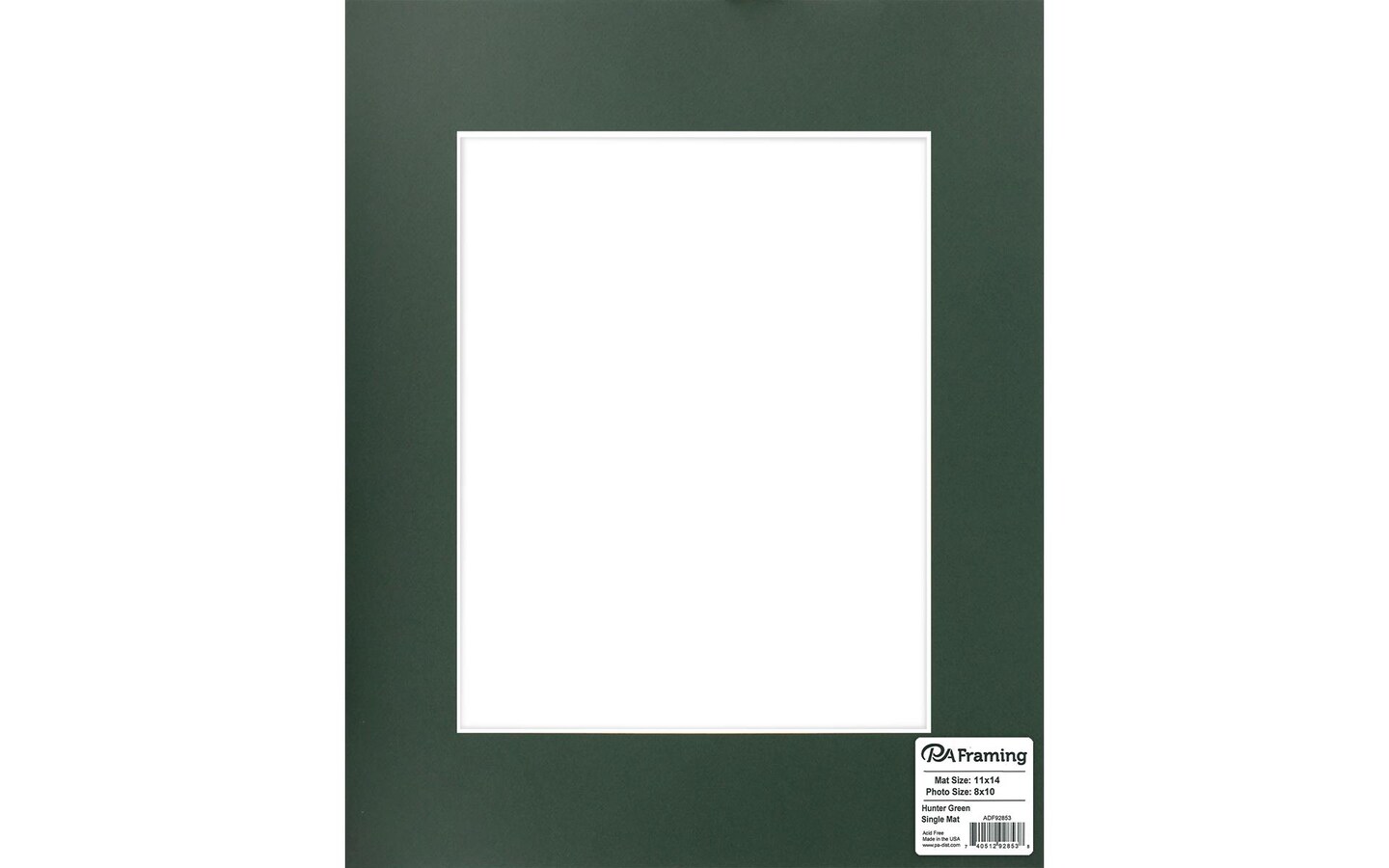 ADF Mat 11x14/8x10 WhtCore Hunter Green Michaels