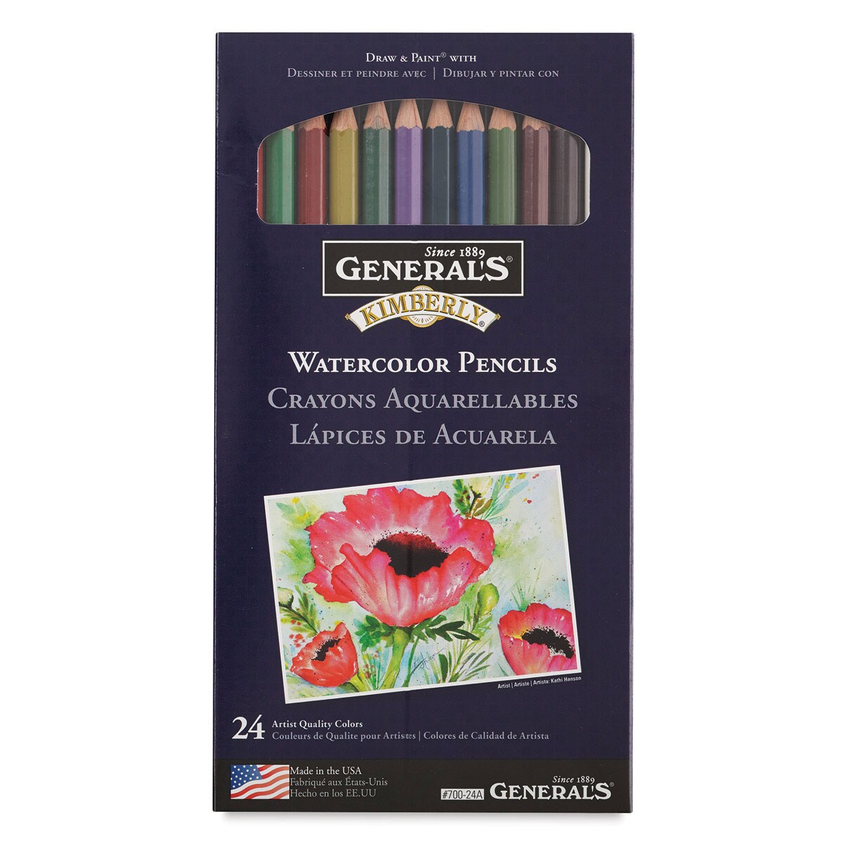 General's Kimberly Watercolor Pencil Set - Assorted Colors, Set of 24 ...