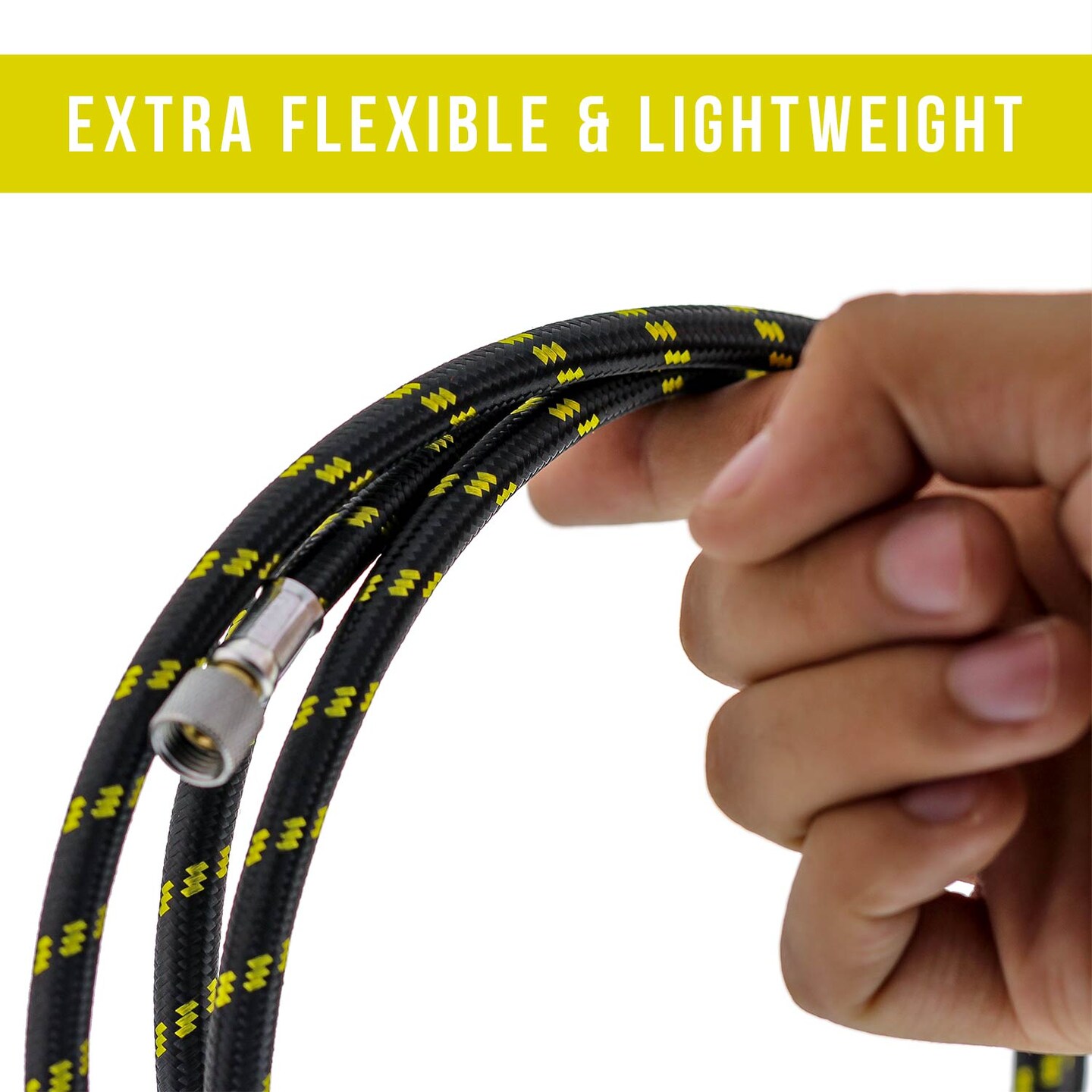 10 Foot Nylon Braided Airbrush Hose with Inline Moisture Trap Filter and Standard 1/8&#x22; Size Fittings on Both Ends (Hose color may vary)