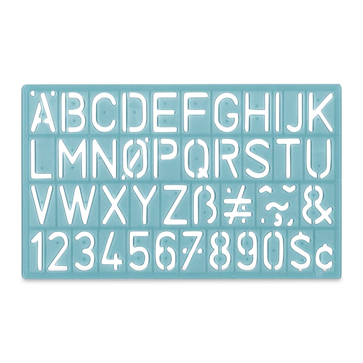 Westcott Stencil Lettering Guide - Caps and Numbers, 1-1/8&#x22;