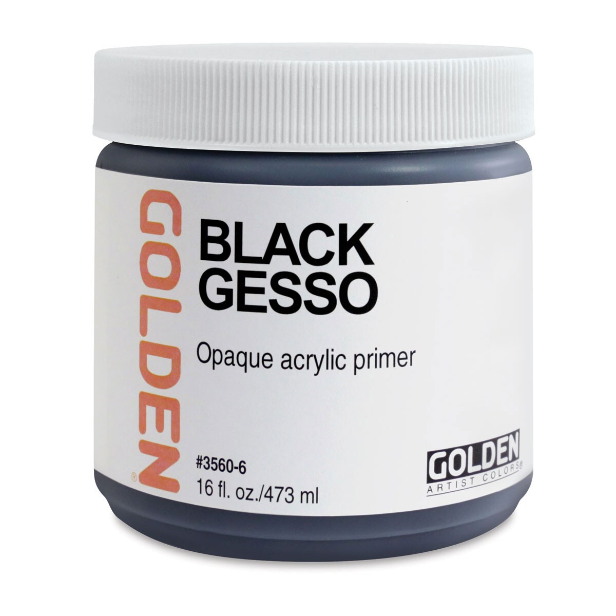 Golden Gesso - Black, 16 oz jar