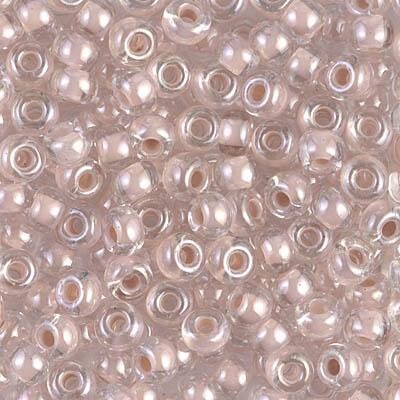 Miyuki 6 Round Seed Bead, 6-215, Blush Lined Crystal, 10 grams