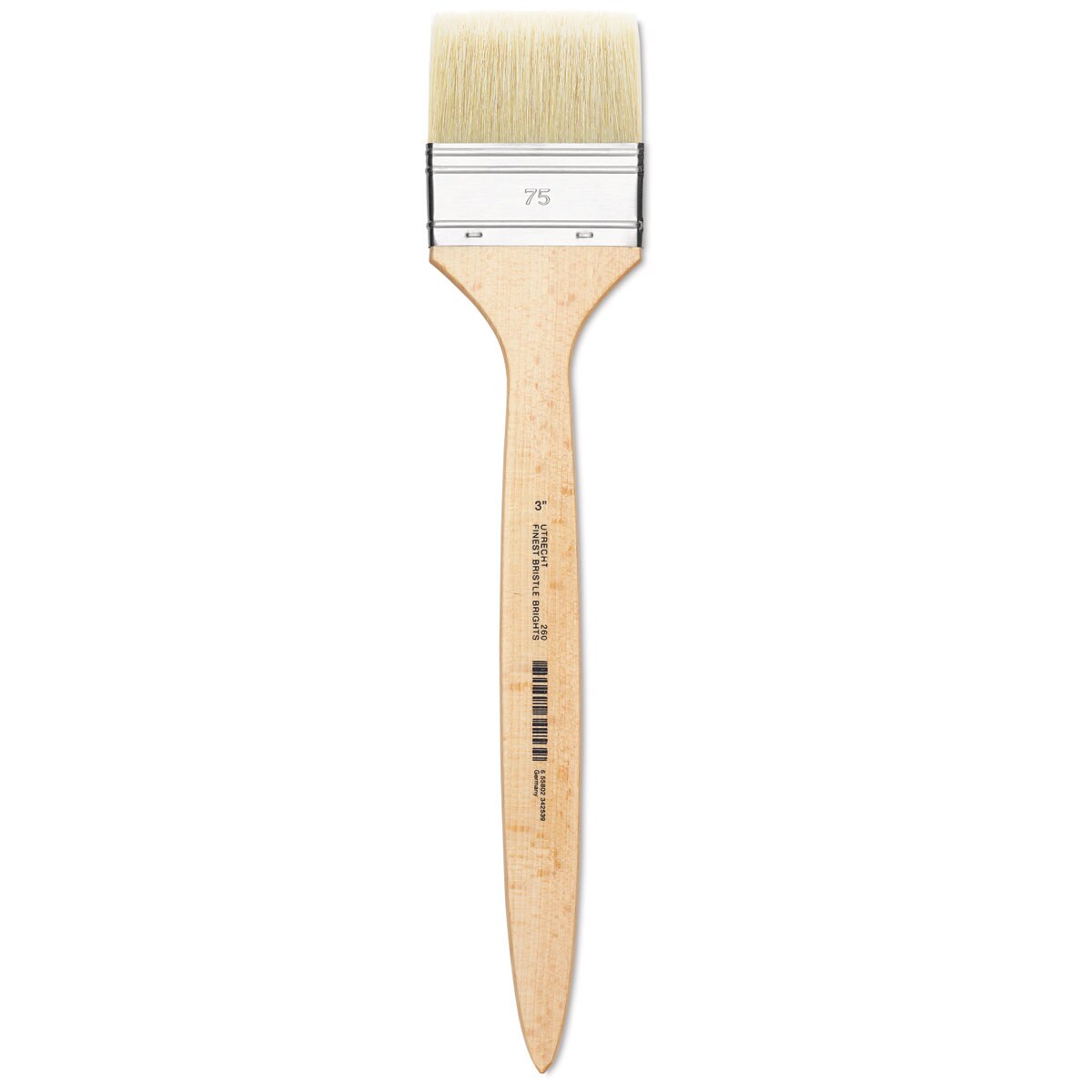Utrecht Rhenish Pure Hog Bristle Brush - Extra Large Flat, Size 3", Long Handle
