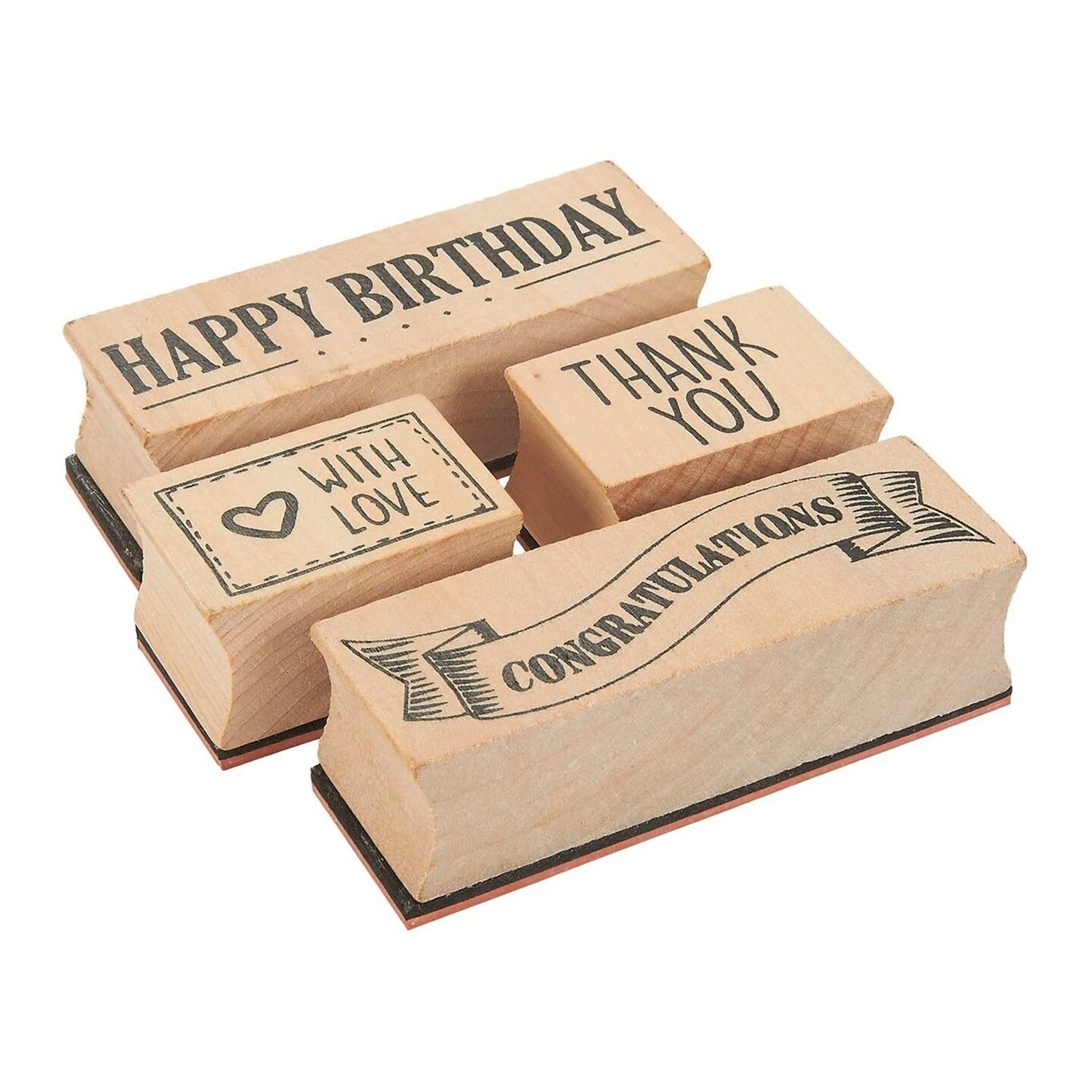 HAPPY BIRTHDAY 1 STATIC MOUNTED RUBBER STAMP