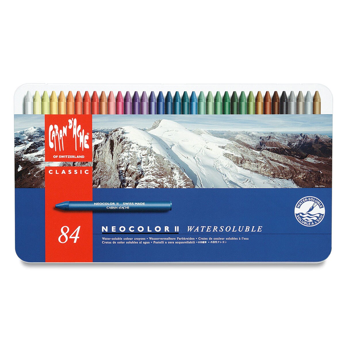 Caran d'Ache Neocolor II Aquarelle Artists' Pastels - Set of 84, Assorted Colors