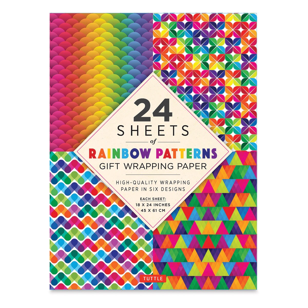 Gift Wrapping Paper Packs, Rainbow, Pkg of 24