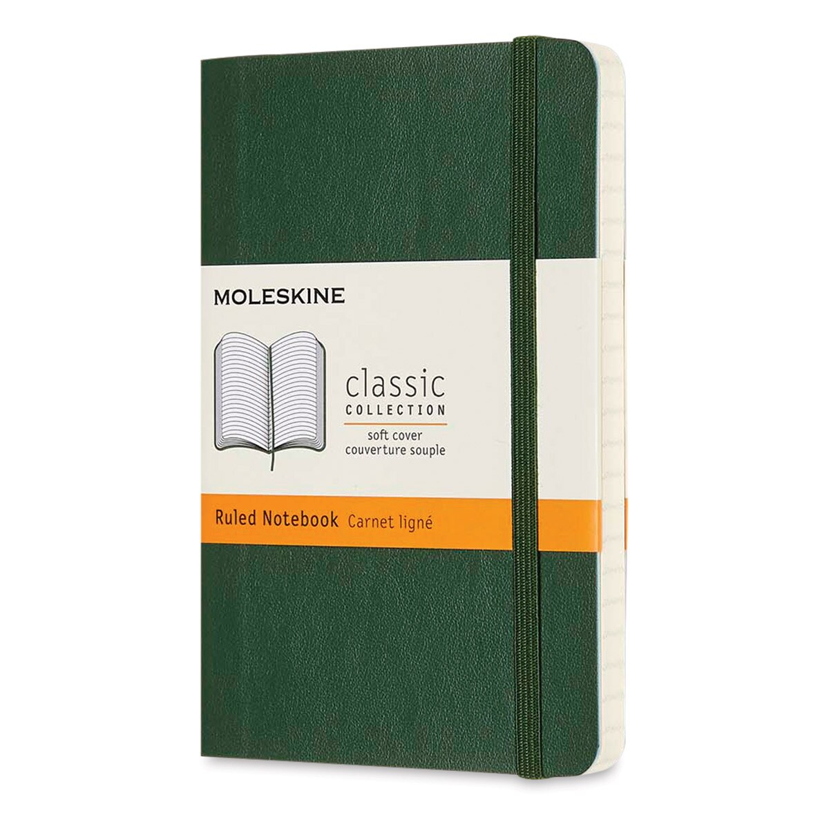 Moleskine Classic Soft Cover Notebook - Metallic Green, Ruled, 5-1/2&#x22; x 3-1/2&#x22;