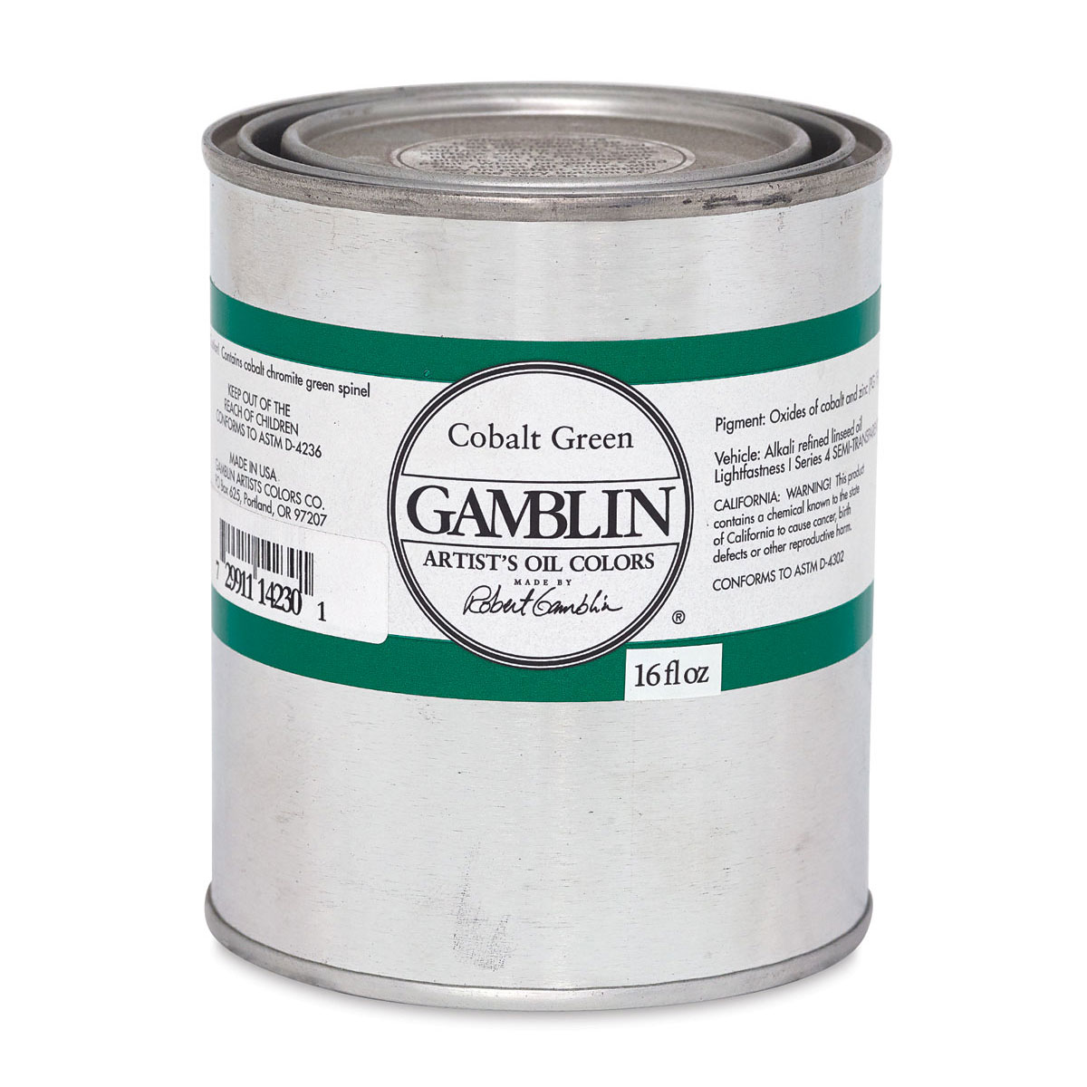 Gamblin Artist&#x27;s Oil Color - Cobalt Green, 16 oz Can