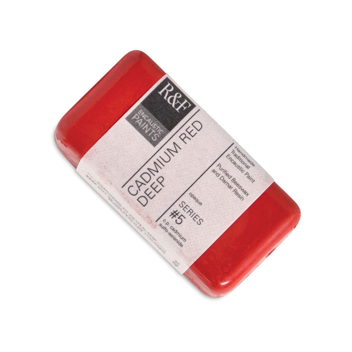 R&#x26;F Encaustic Paint Block - Cadmium Red Deep, 40 ml block