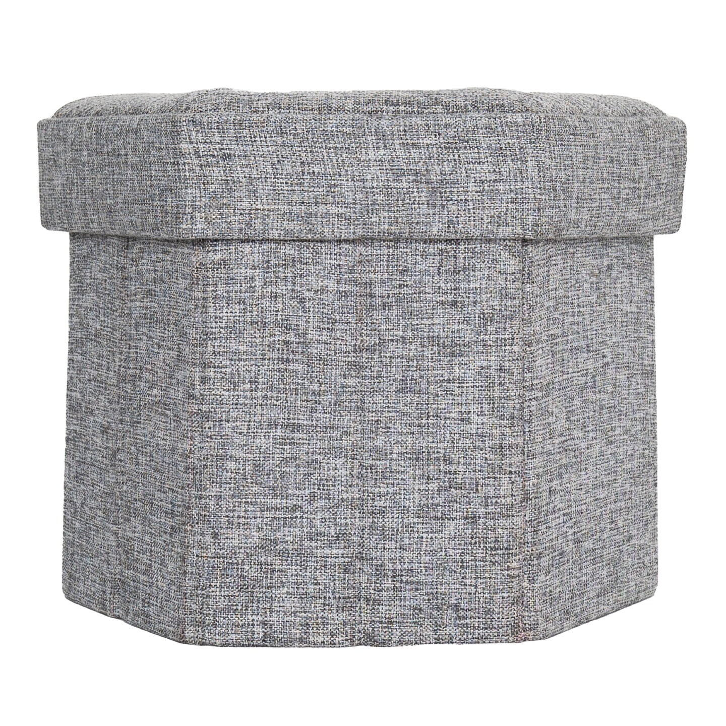Decorative Grey Foldable Hexagon Ottoman for Living Room, Bedroom, Dining, Playroom or Office
