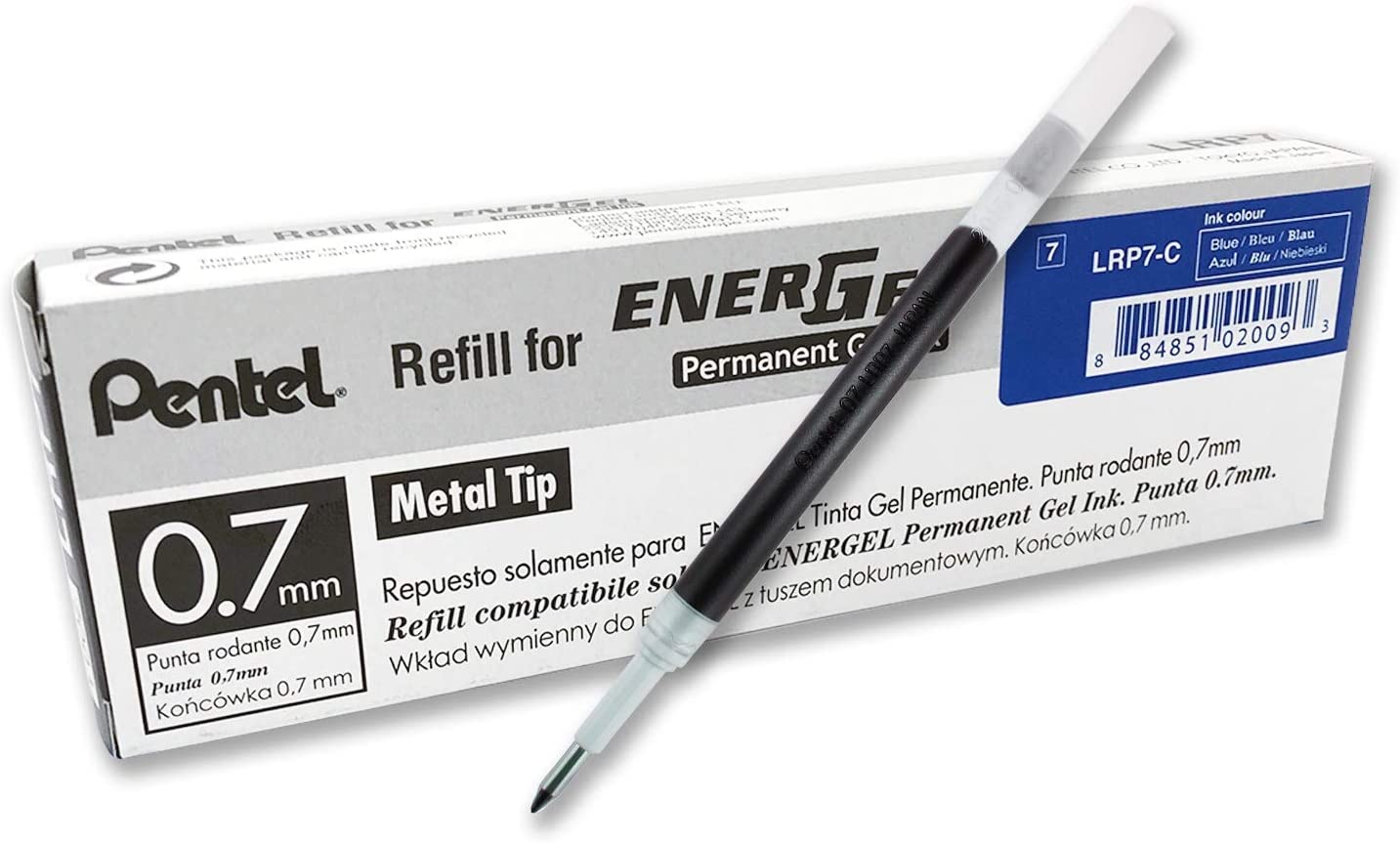 Refill Ink - For EnerGel PRO Permanent Gel Pen, (0.7mm) Medium Line, Blue Ink (LRP7-C)