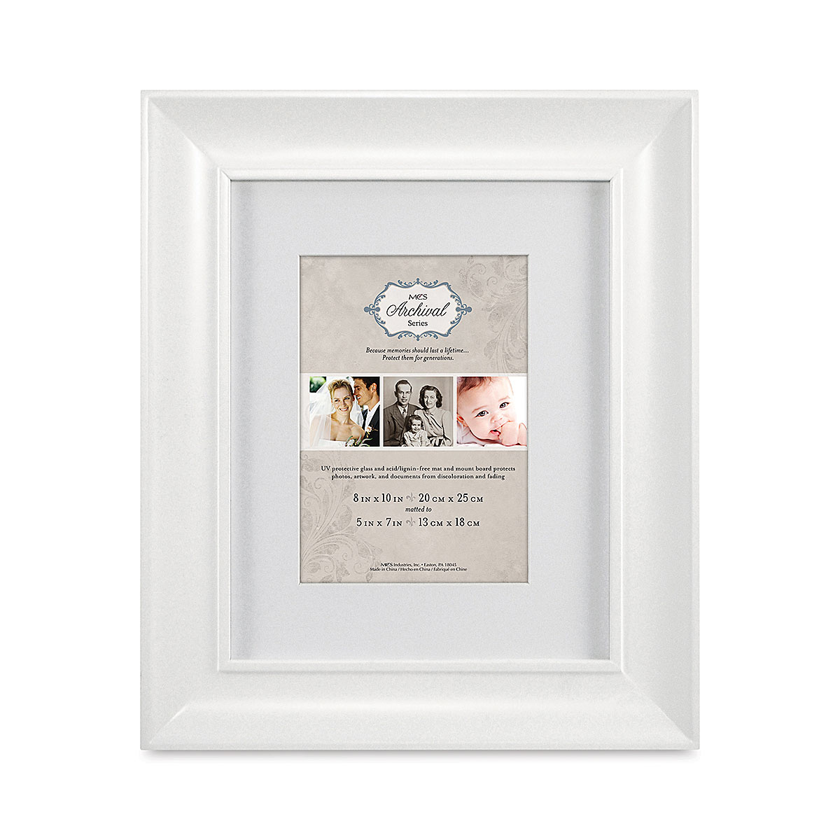 thumbnail image 2 of MCS Format Picture Frames 8x10 - 6 Pack White Front Loading Frames 2 of 13
