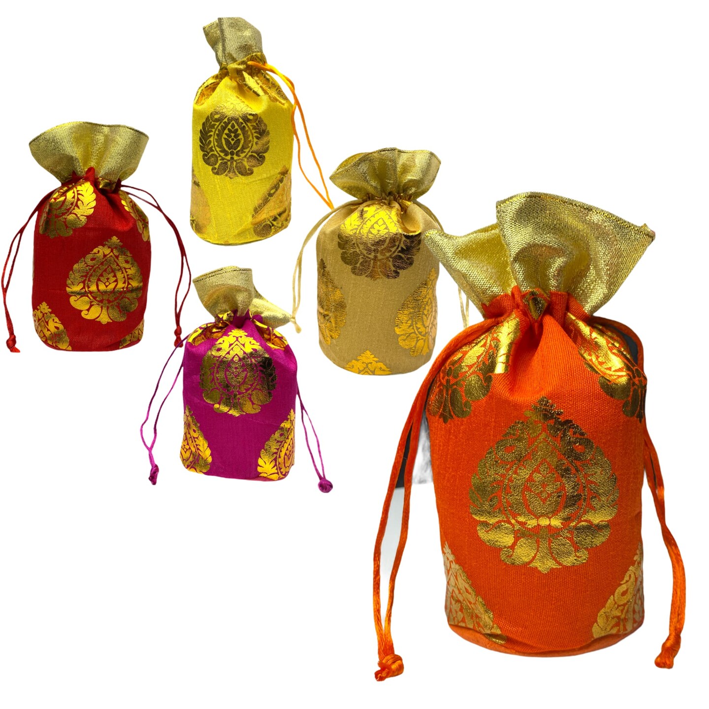 Bulk Brocade Print Indian Potli Bags, Women Hand Bags, Wedding Return Gifts, Eid Gifts, Pooja Favors,housewarming Baby Shower, Nikah Favor
