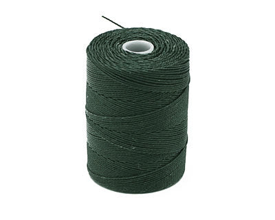 C-Lon Fine Weight Bead Cord, Forest Green - 0.4mm, 136 Yard Spool