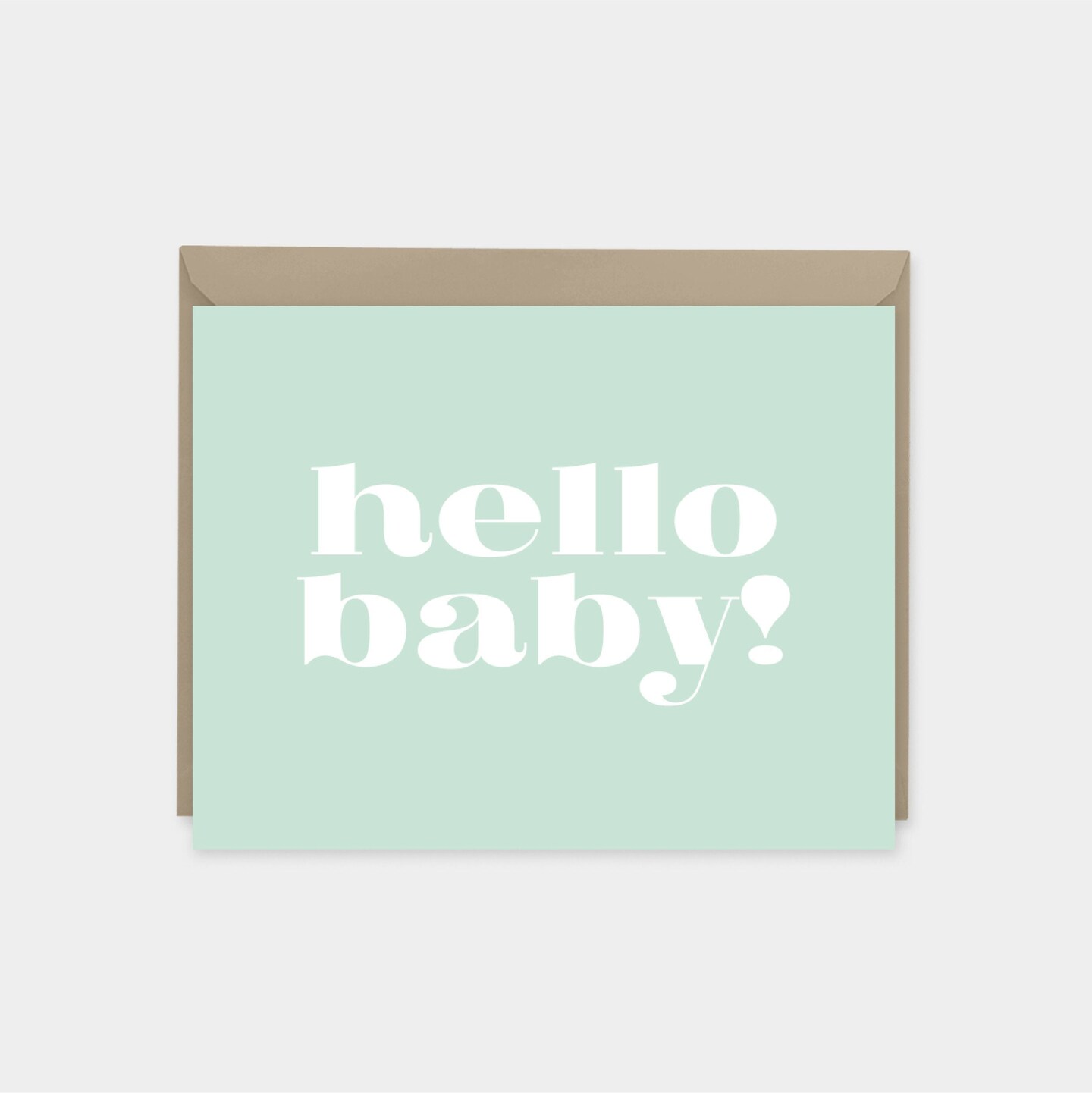 Green Personalized Note Cards, Stylish Custom Note Cards, New Baby Note