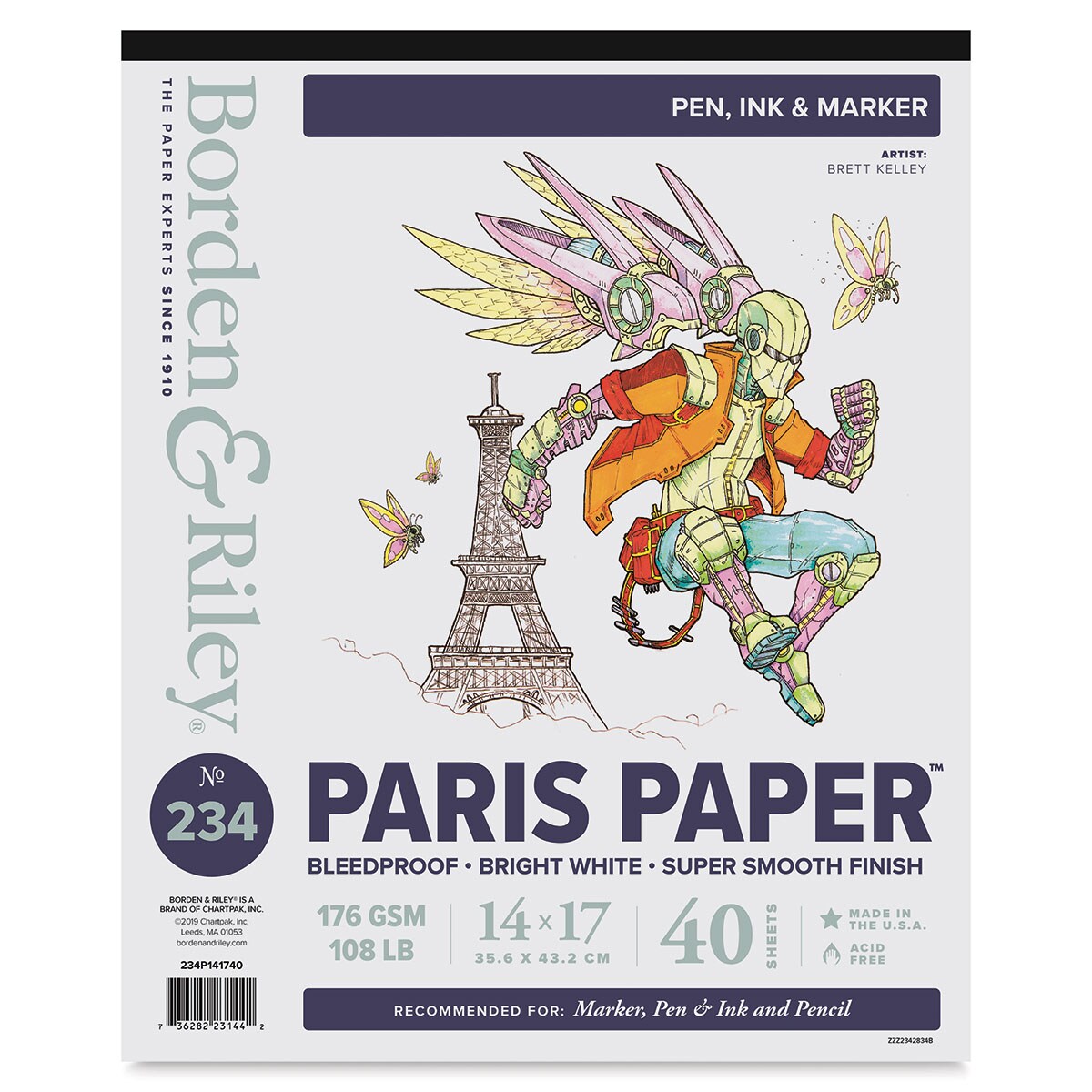Borden &#x26; Riley Paris Paper Sketch Pad - 14&#x22; x 17&#x22;, 40 Sheets