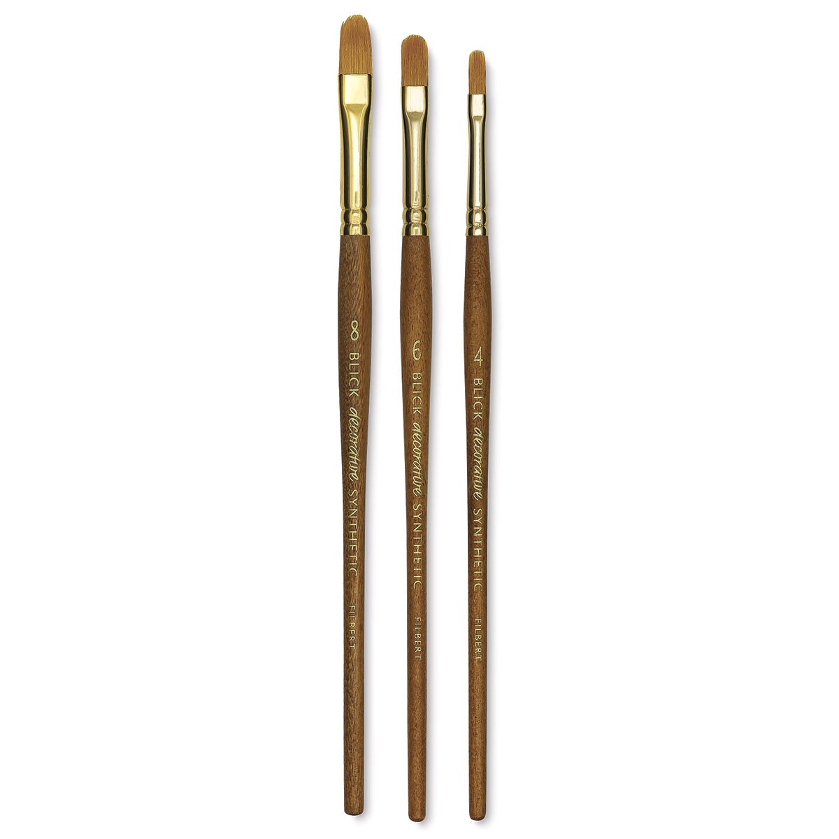 Blick Studio Decorative Brush Set Filbert, Short Handle, Set of 3