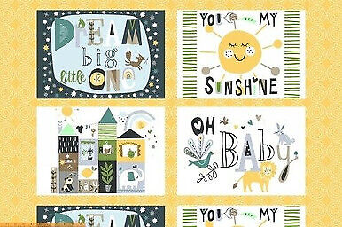 Dream Pillow Panel Panel 24x42 inch Cotton Fabric by Windham Fabrics