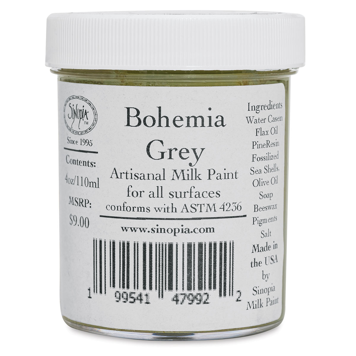 Sinopia Milk Paint - Bohemia Grey, 4 oz