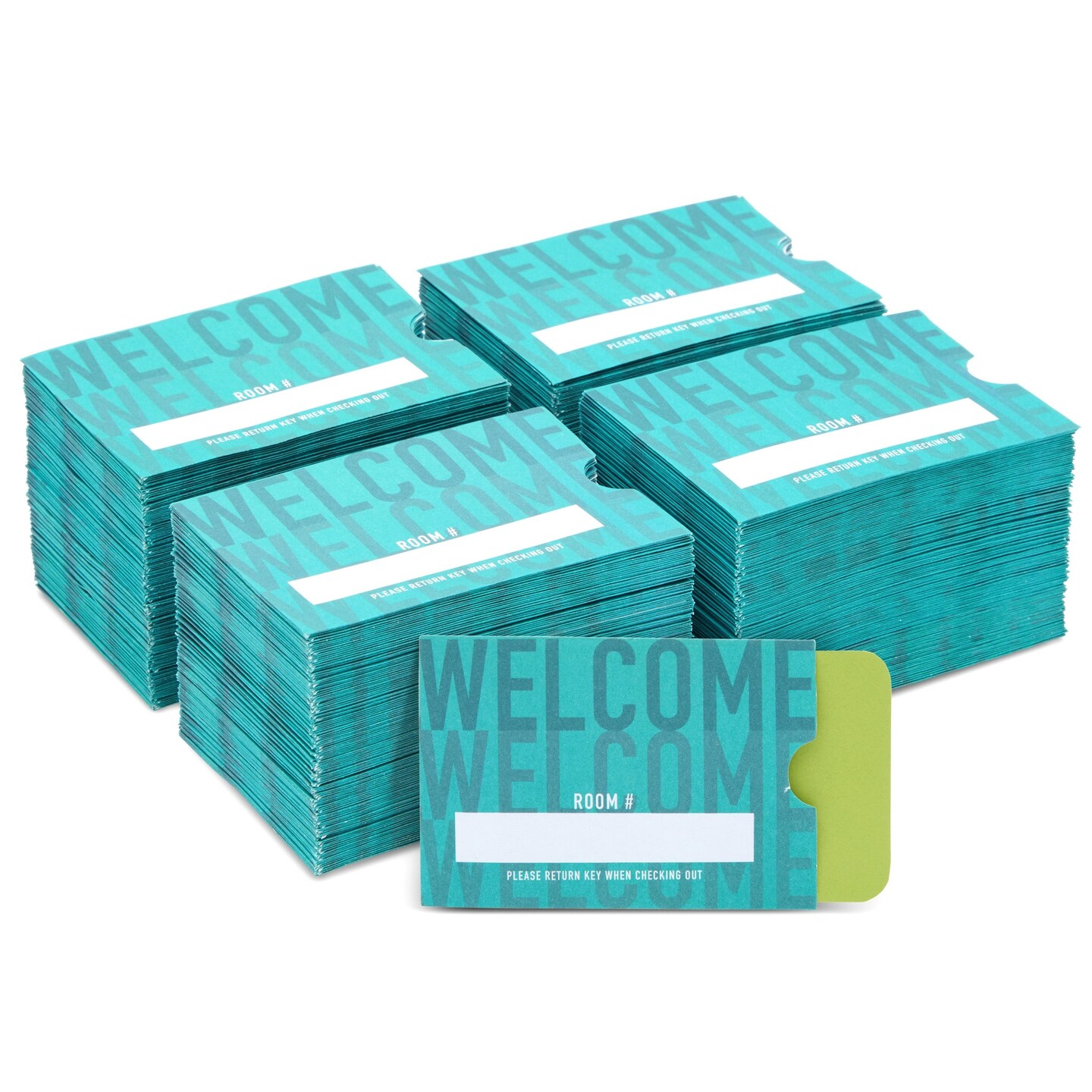 Keycard Envelope Sleeve to Welcome Guests (Teal, 2.5 x 3.38 in, 500 Pack)