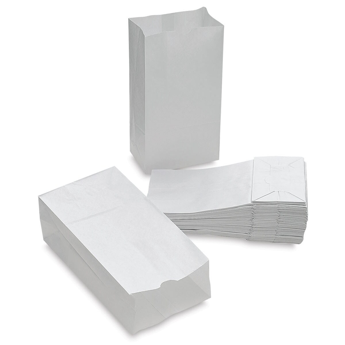 Creativity Street Kraft Bags - White, Pkg of 50, 6" L x 3-5/8" W x 11" H