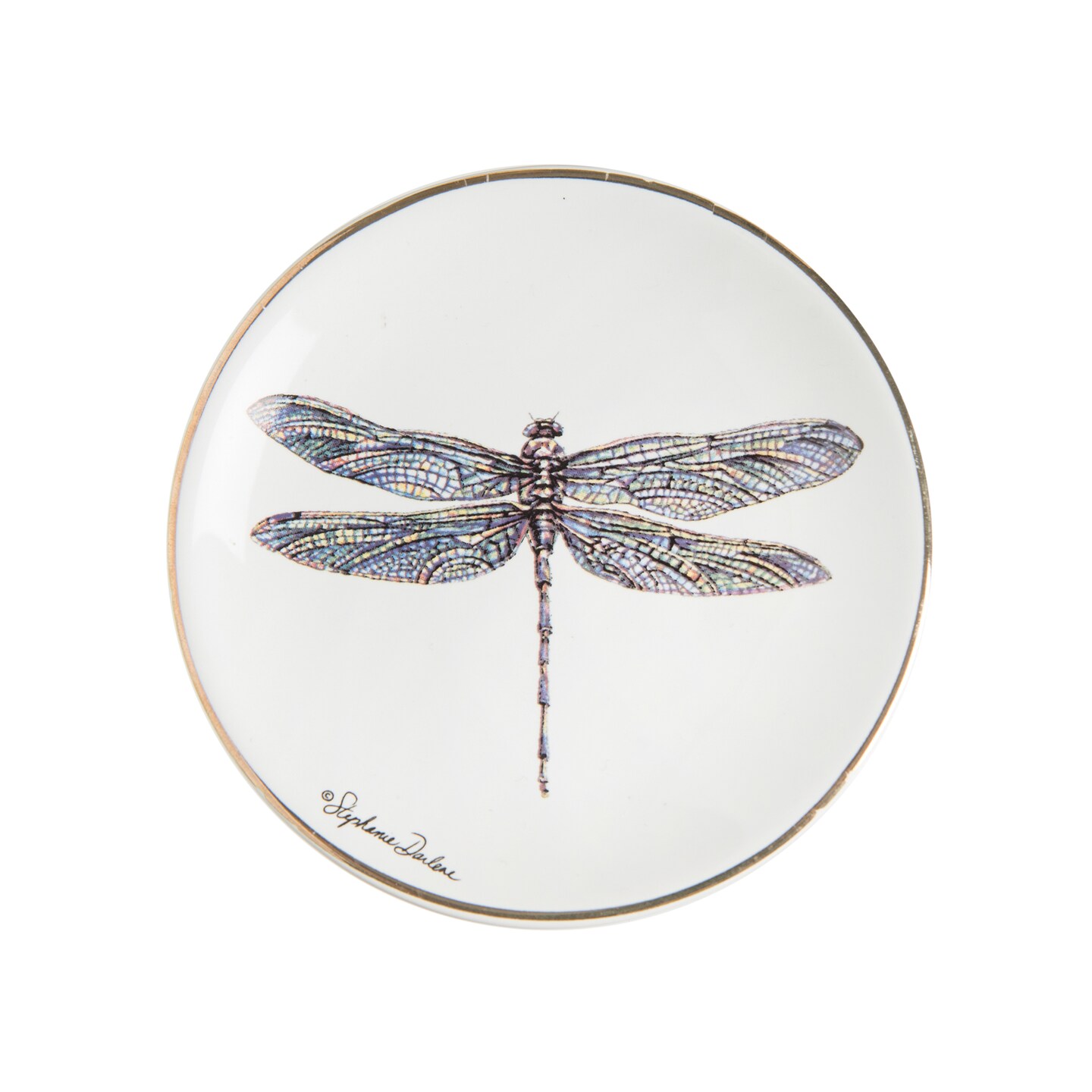 Round Dragonfly Trinket Dish