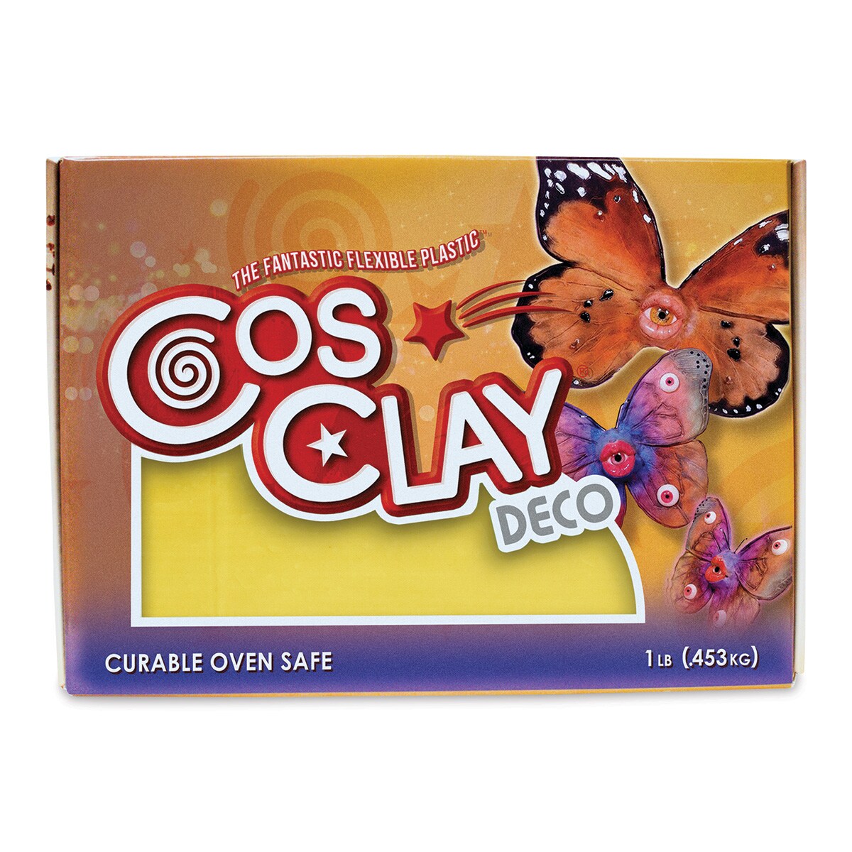  Cosclay Deco - Yellow - Flexible Polymer Clay (1lb