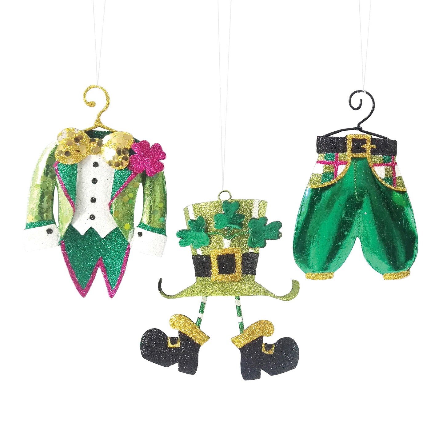 Leprechaun Clothes St. Patrick&#x27;s Ornament Decor Decoration, Set Of 3
