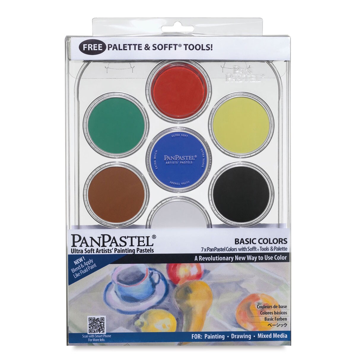 PanPastel Artists’ Painting Pastels Set - Basic Colors, Set of 7