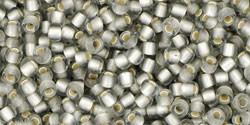 Toho 11/0 Round Japanese Seed Bead, TR11-29AF, Silver Lined Frost Black Diamond