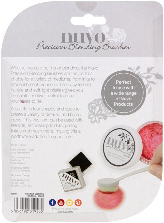 Nuvo Precision Blender Brushes, Professional Art Blending Tool, 4 pack