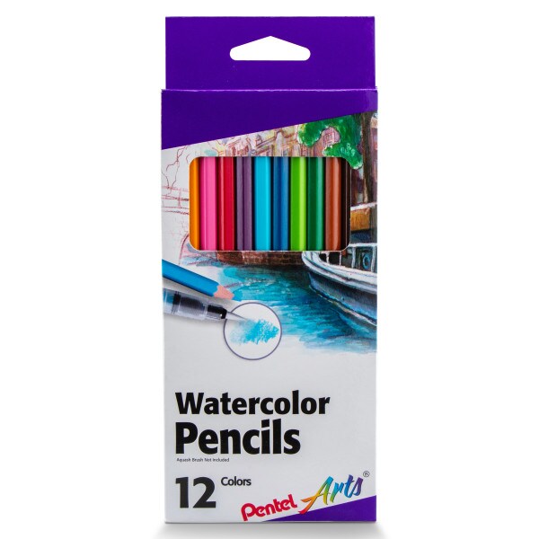 Pentel Arts Watercolor Pencil Set - Assorted Colors, 12-Pack