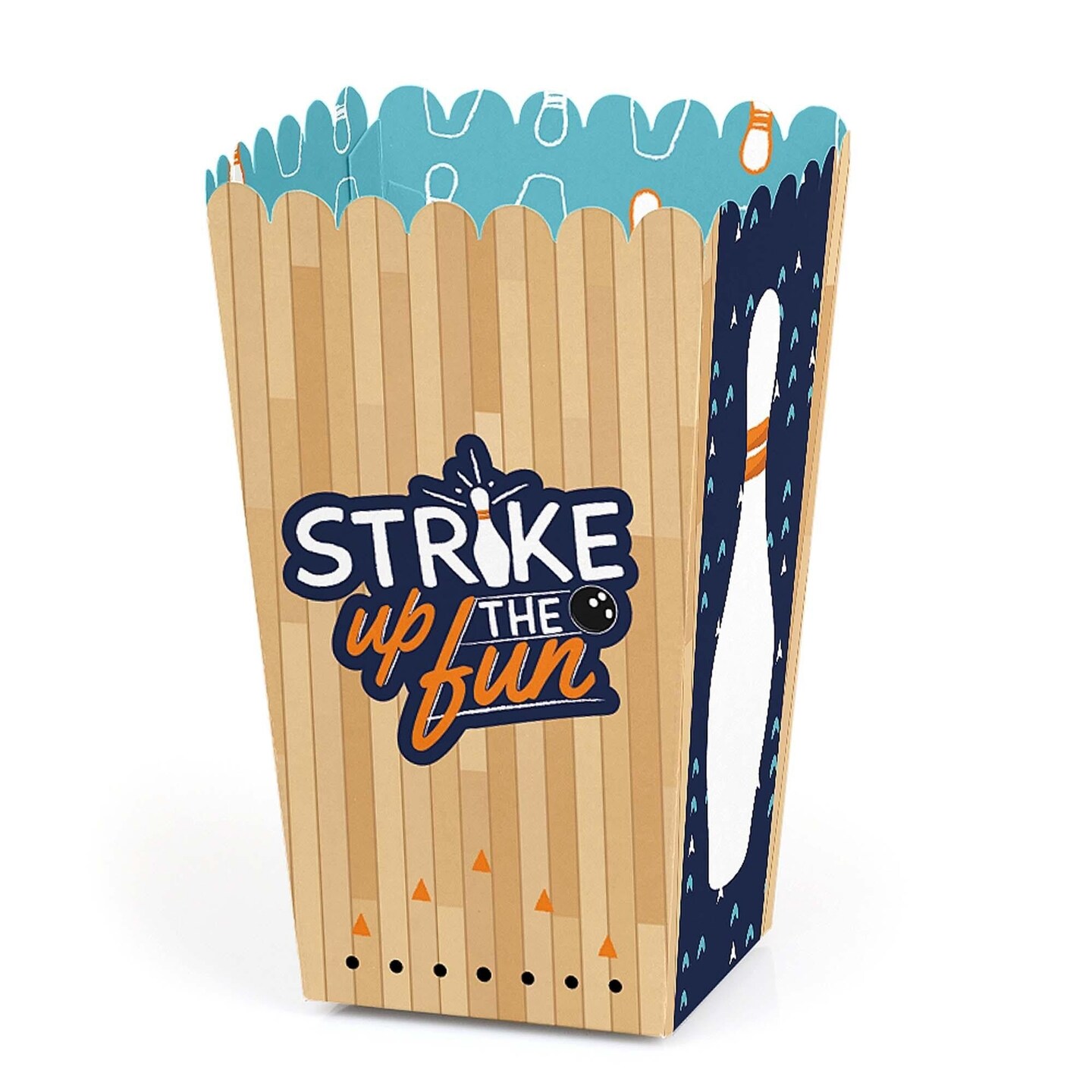 Big Dot of Happiness Strike Up the Fun - Bowling - Birthday Party or Baby Shower Favor Popcorn Treat Boxes - Set of 12