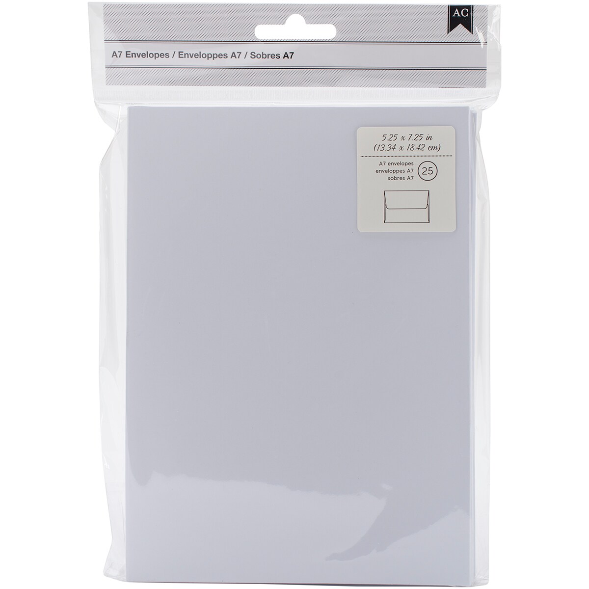 American Crafts A7 Envelopes (5.25&#x22;X7.25&#x22;) 25/Pkg-White