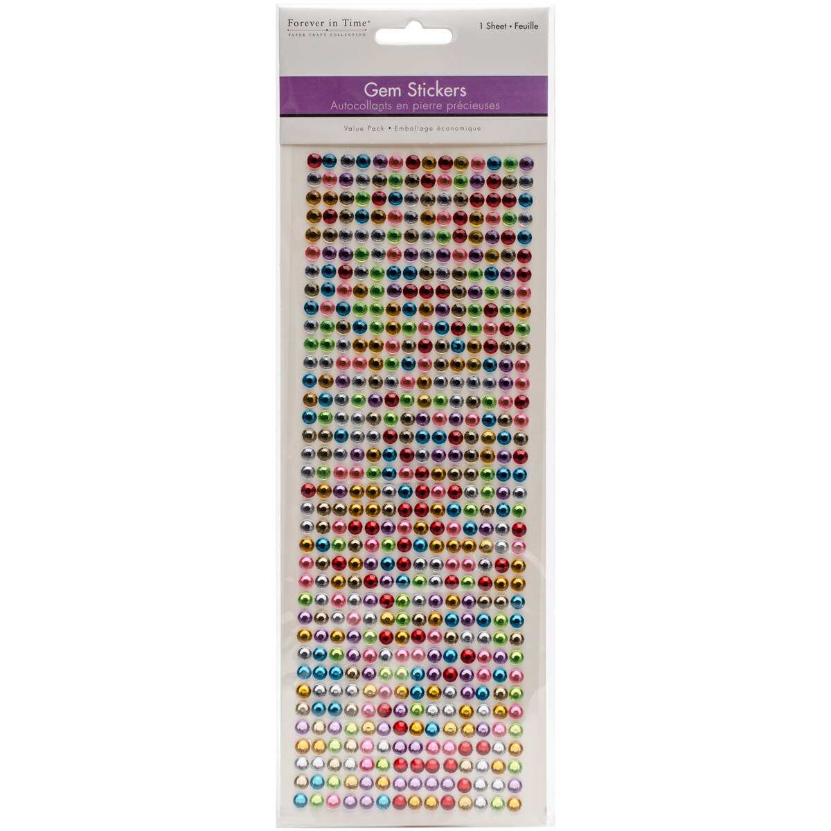 MultiCraft 6mm Gem Stickers-Multicolor