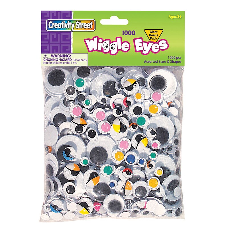 Wiggle Eyes Classroom Pack, Assorted Colors, Shapes & Sizes, 1000