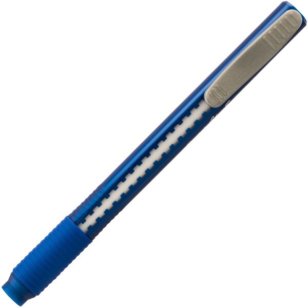 Clic Eraser Grip Retractable Eraser with Grip, Blue Barrel