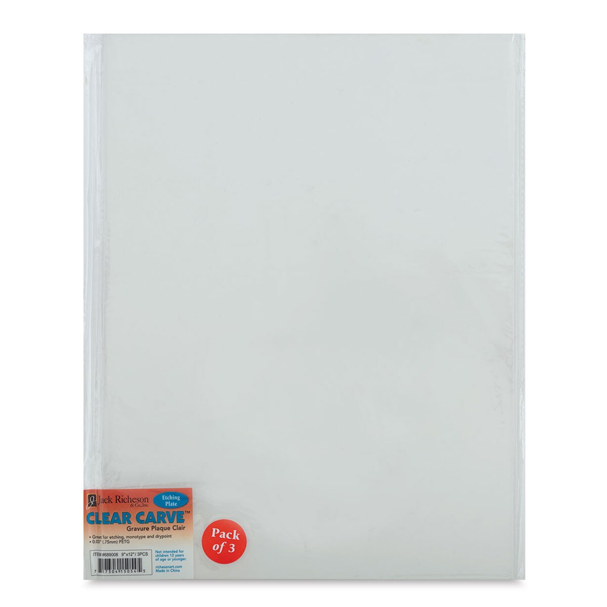 Richeson Clear Carve Etching Plates - 9&#x22; x 12&#x22;, Pkg of 3