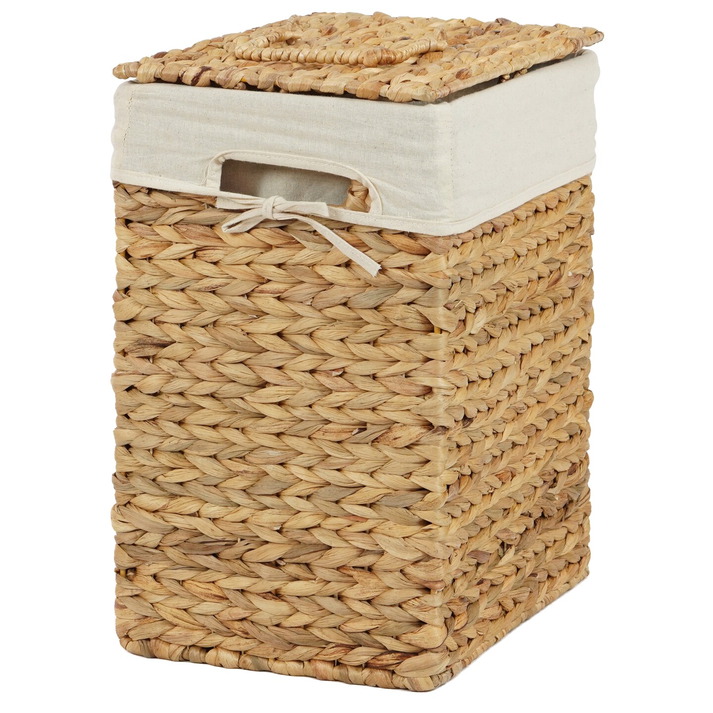 Handmade Rectangular Water Hyacinth Wicker Laundry Hamper with Lid ...