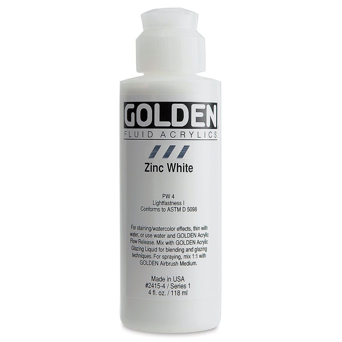 Golden Fluid Acrylics Zinc White, 4 oz bottle Michaels