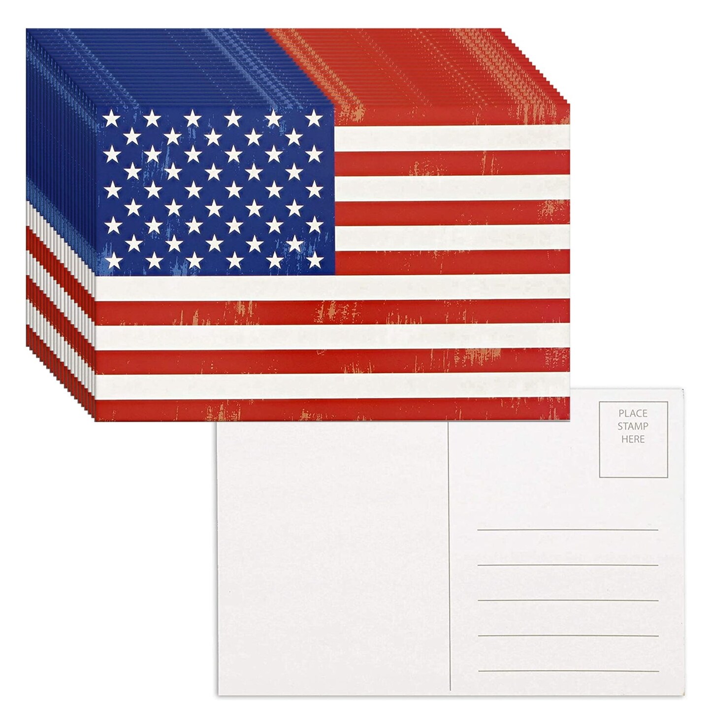 Best Paper Greetings Blank Postcards of American Flag Card (4 x 6