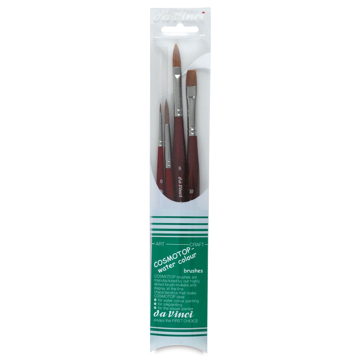 Da Vinci Cosmotop Spin Brushes - Assorted Sizes, Set of 4, Short Handle