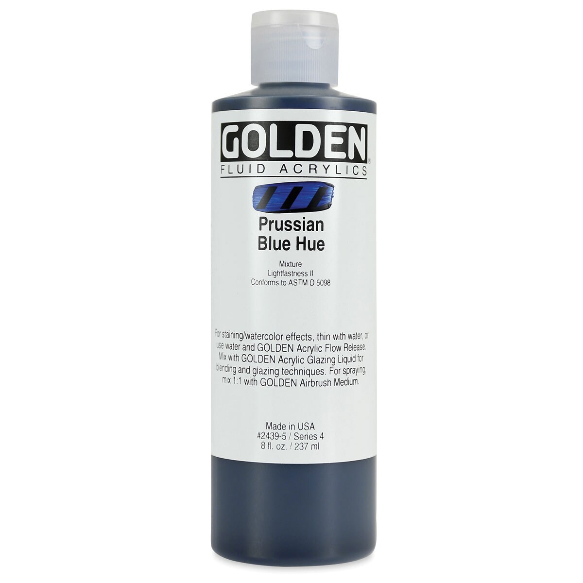 Golden Fluid Acrylics - Prussian Blue Historical Hue, 8 oz bottle