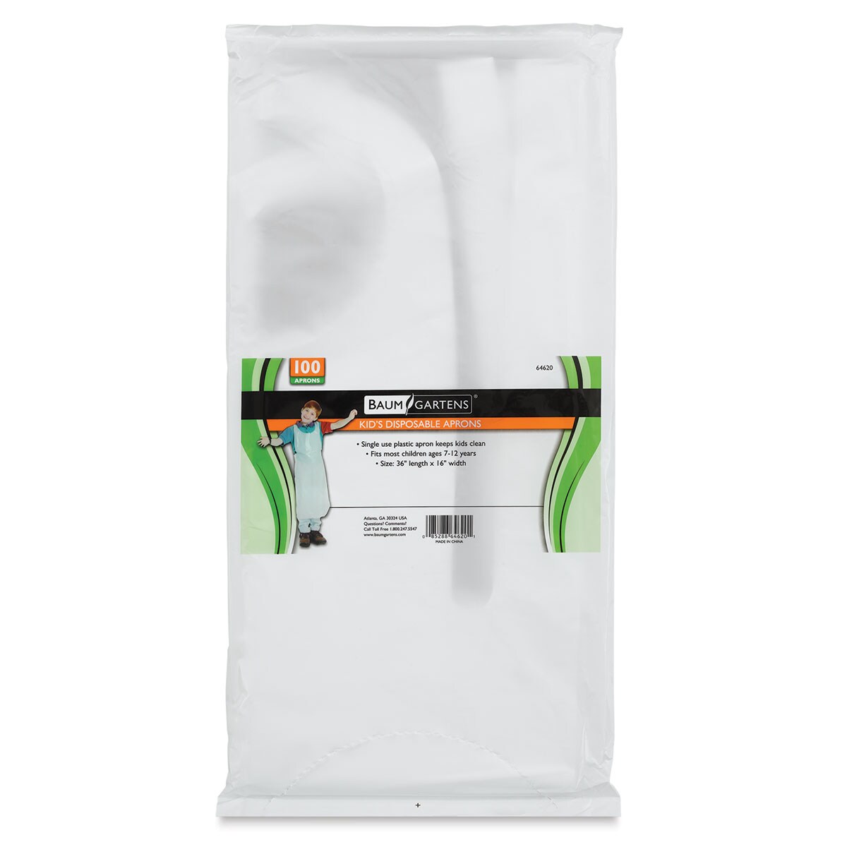 Disposable Plastic Apron Bag - Large, 16&#x22; x 36&#x22;, Bag of 100