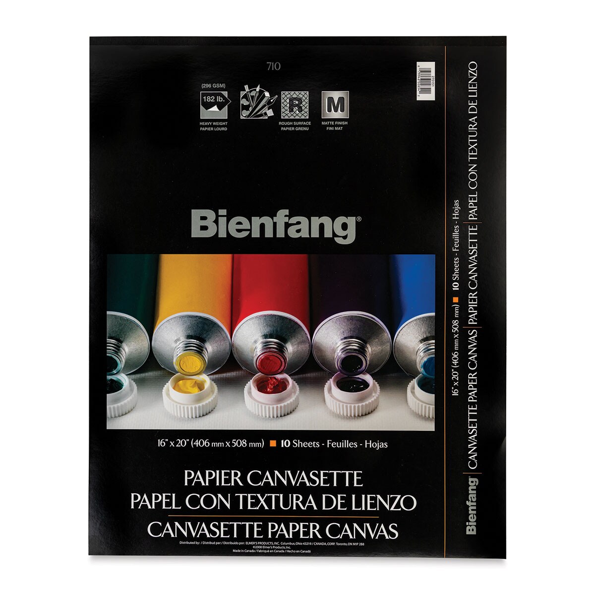 Bienfang Canvasette Paper Canvas - 16&#x22; x 20&#x22;, White, 10 sheets